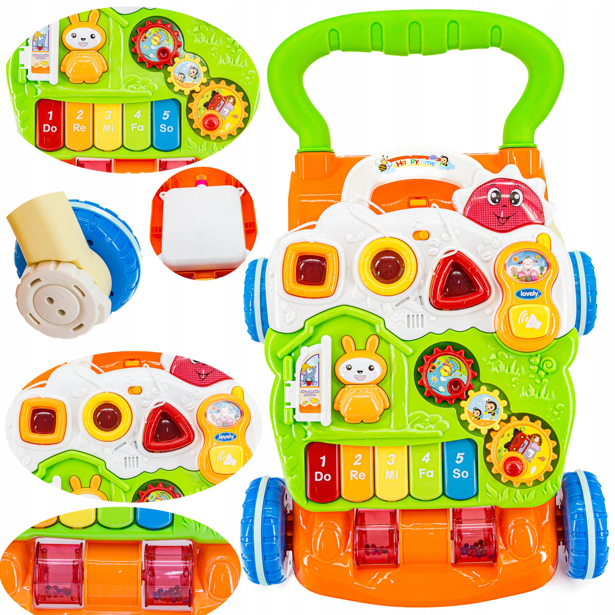 Multifunctional Interactive Ride-On for Kids Educational Pusher Playing