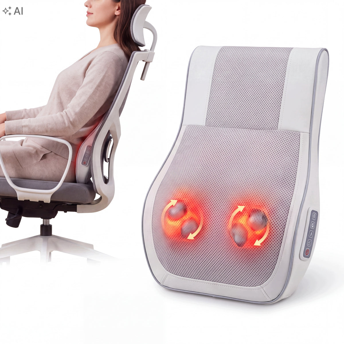 Multifunctional shiatsu massage pillow 3 levels with heating function