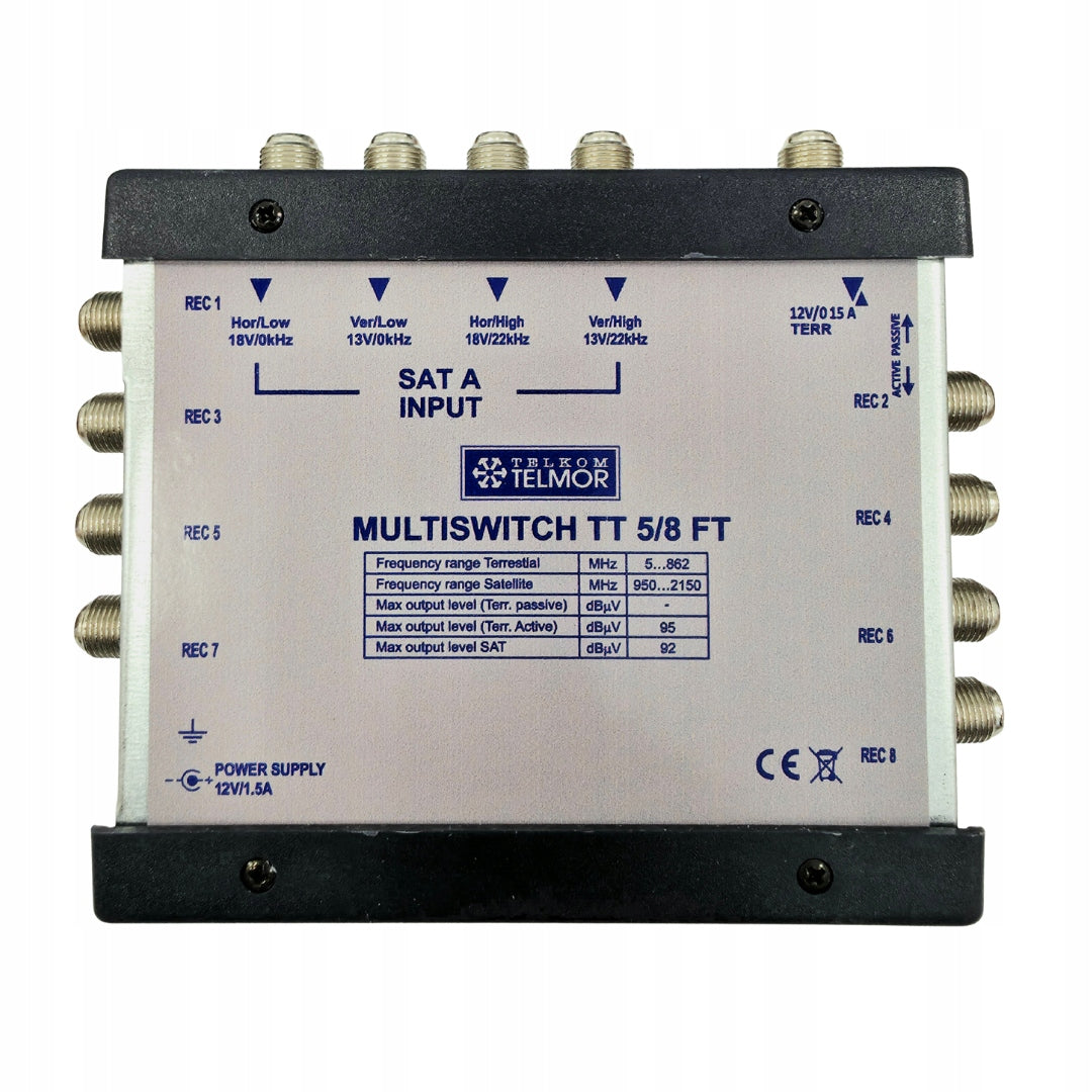 Multiswitch TELMOR 5 inputs / 8 outputs TT 5/8FT Classic with final power supply Manufacturer code WSM-0103-011-01