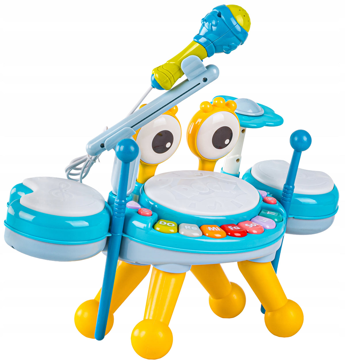 Musical Crab Jazz Drum 3in1 with Piano Microphone and Ratchets Brand DK
