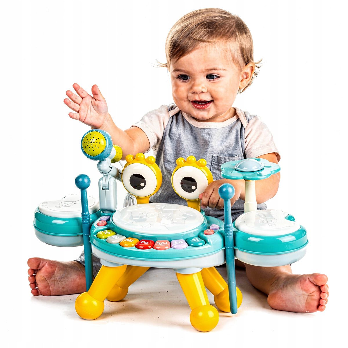 Musical Crab Jazz Drum 3in1 with Piano Microphone and Ratchets