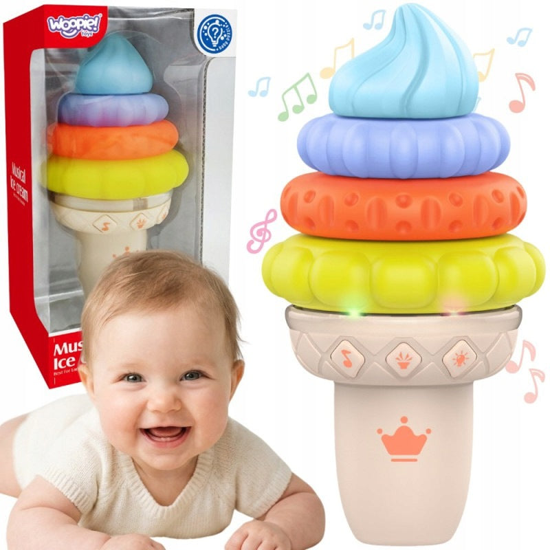 Musical Ice Educational Sensory Puzzle 5el Sound Light WOOPIE