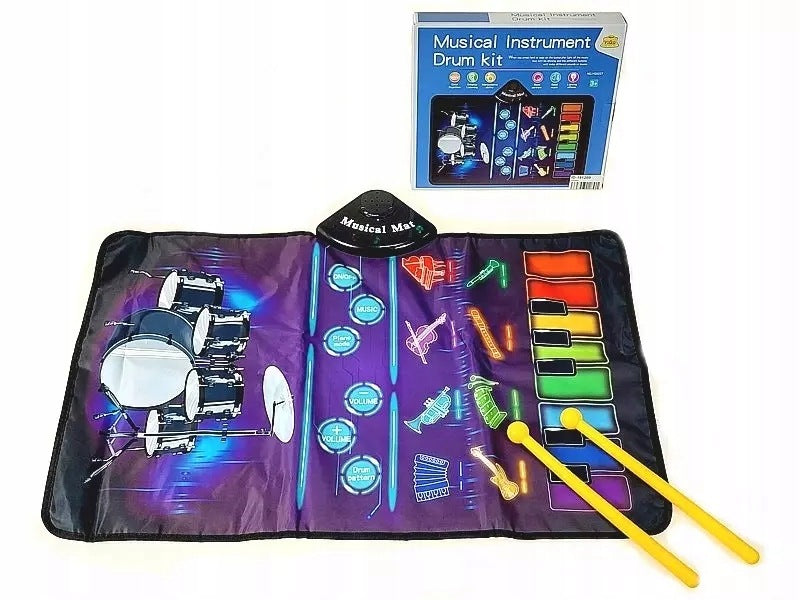Musical educational mat percussion piano instruments 80x50 cm Brand Pegaz Toys