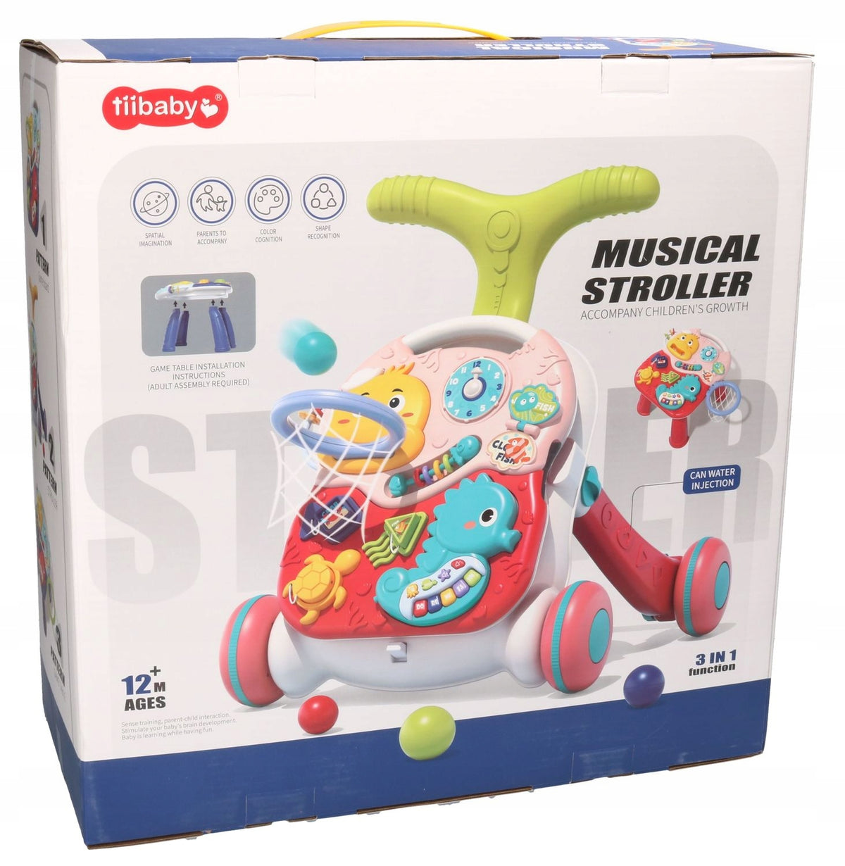 Musical walker -table 2in1, interactive center toys 4722 Brand Biały