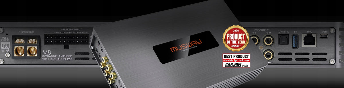 Musway M5 Car Amplifier 5-Channel DSP 500W RMS Class D Hi-End Brand Musway