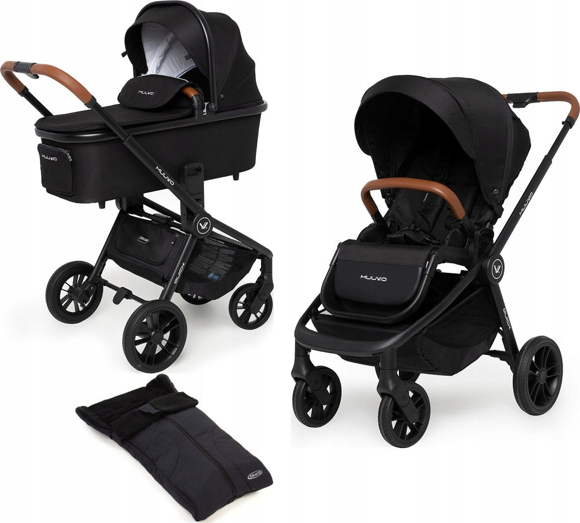 Muuvo Quick - multifunctional stroller, set of 2in1 | Onyx Black