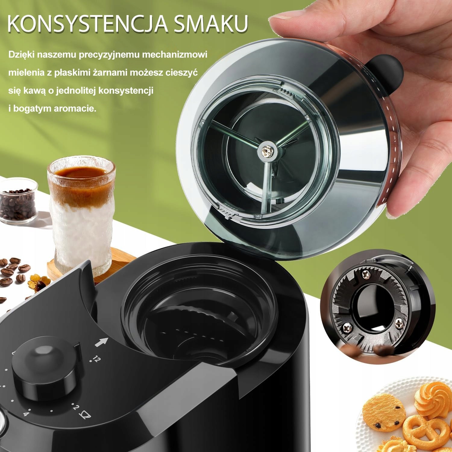 Młynek do mielenia kawy orzechów żarnowy elektryczny 200W Packaging status original