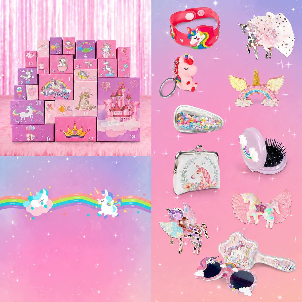 Mystery Advent Calendar 24 Surprise Jewelry Accessories Kids Packaging status original
