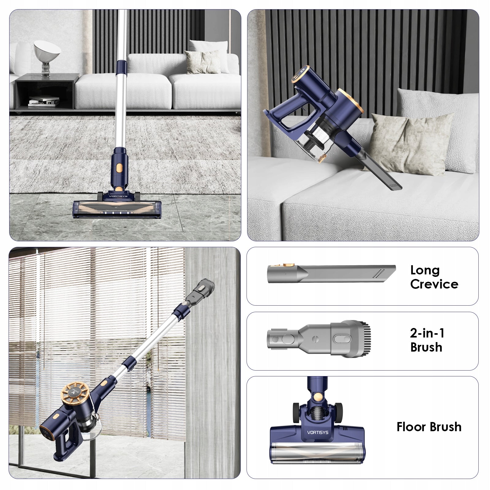 N9 Cordless vacuum cleaner Powerful 350W 50000Pa 55mins HEPA × 3 Power supply rechargeable battery
