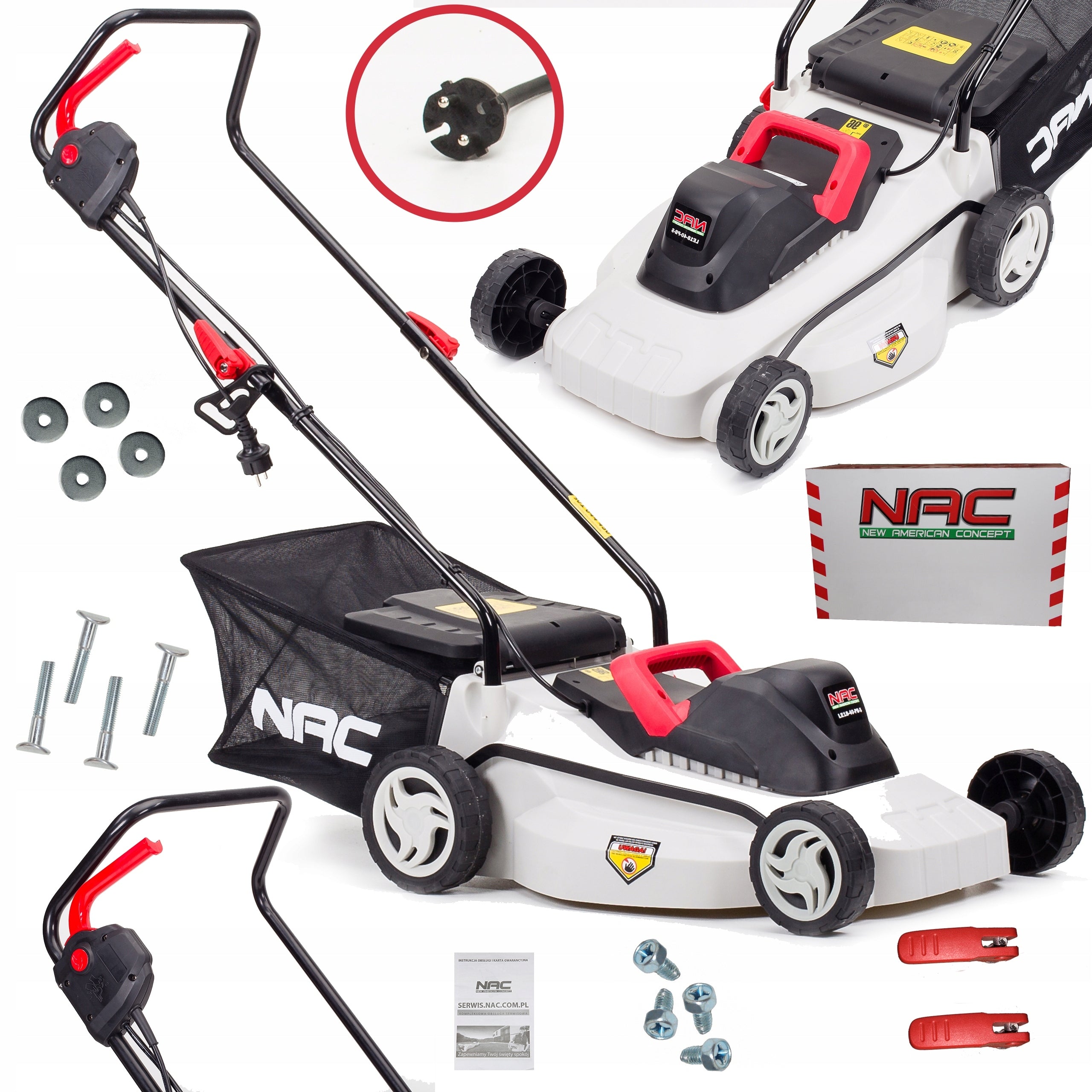 NAC Electric mower 1800W 40cm LE18-40-PB-S Basket with a basket