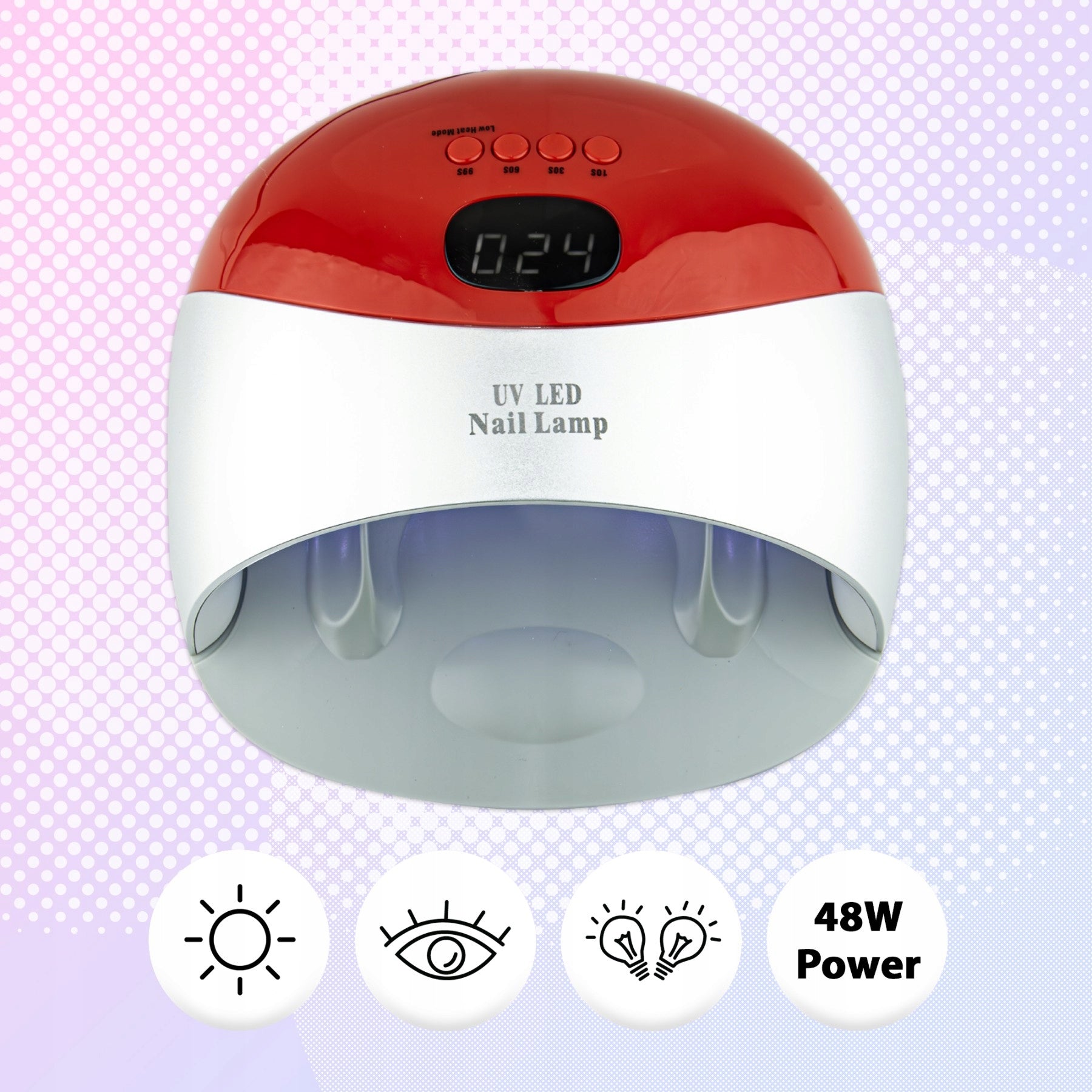 NAIL LAMP DUAL LED UV 48W STRONG FOR HYBRID GEL TIMER LCD Packaging status original
