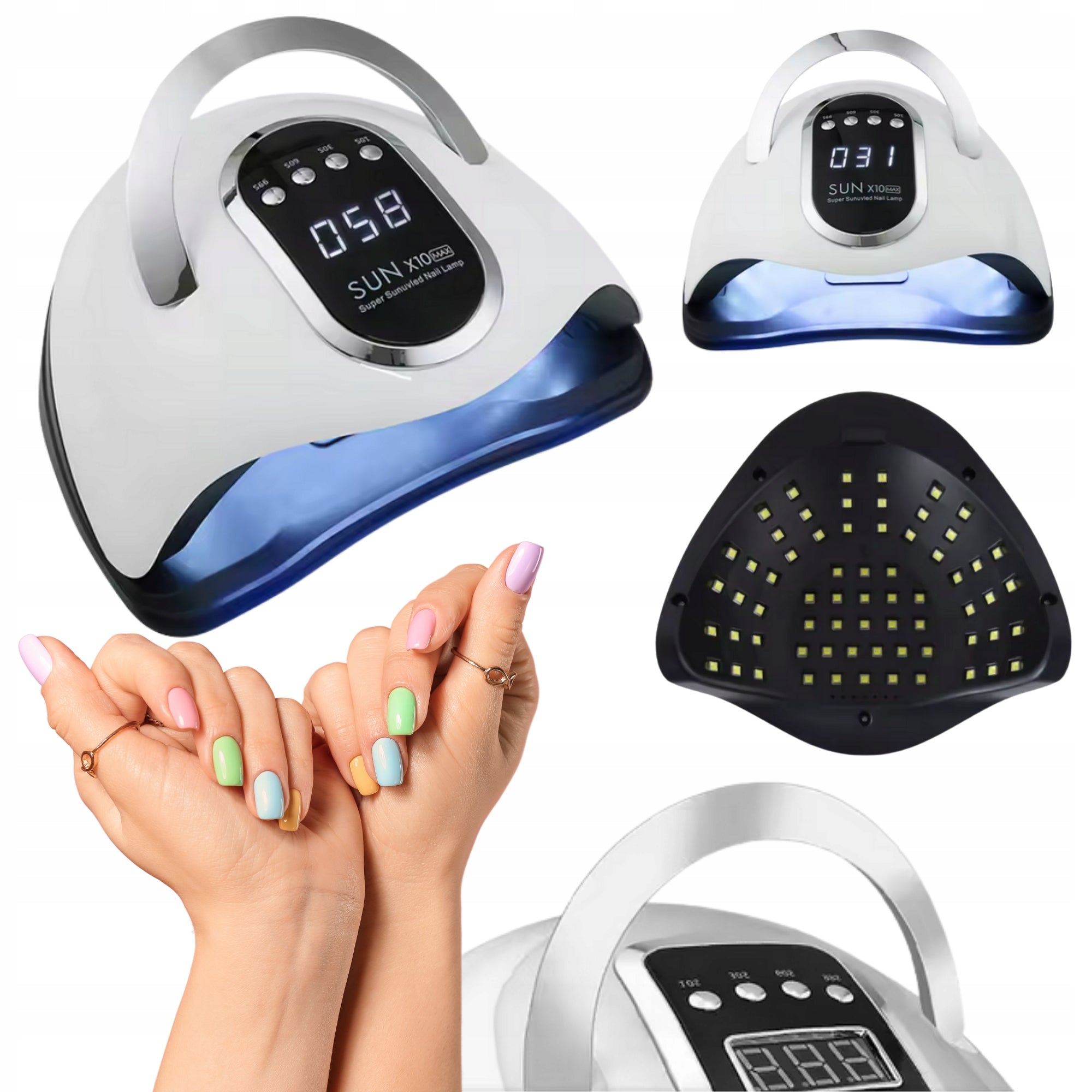 NAIL LAMP HYBRID GEL UV LED strong with handle for manicure SUN x10