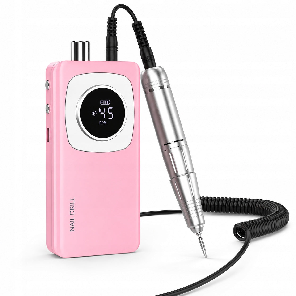 NAIL MILLING MACHINE 45000RPM LCD USB-C CORDLESS 6 CUTTERS PRO Manufacturer code FREZARKA DO PAZNOKCI NAILS DRILL V4-PINK