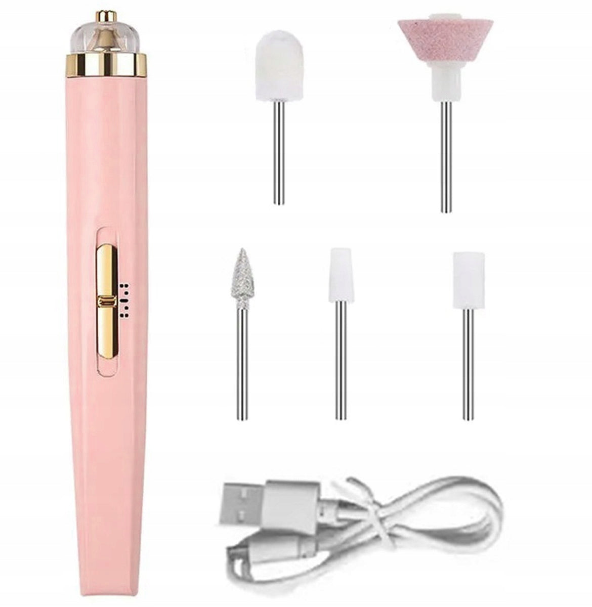 NAIL MILLING MACHINE DESIGN-X500 CORDLESS +CUTTERS +CABLE +LED BACKLIGHT Color pink
