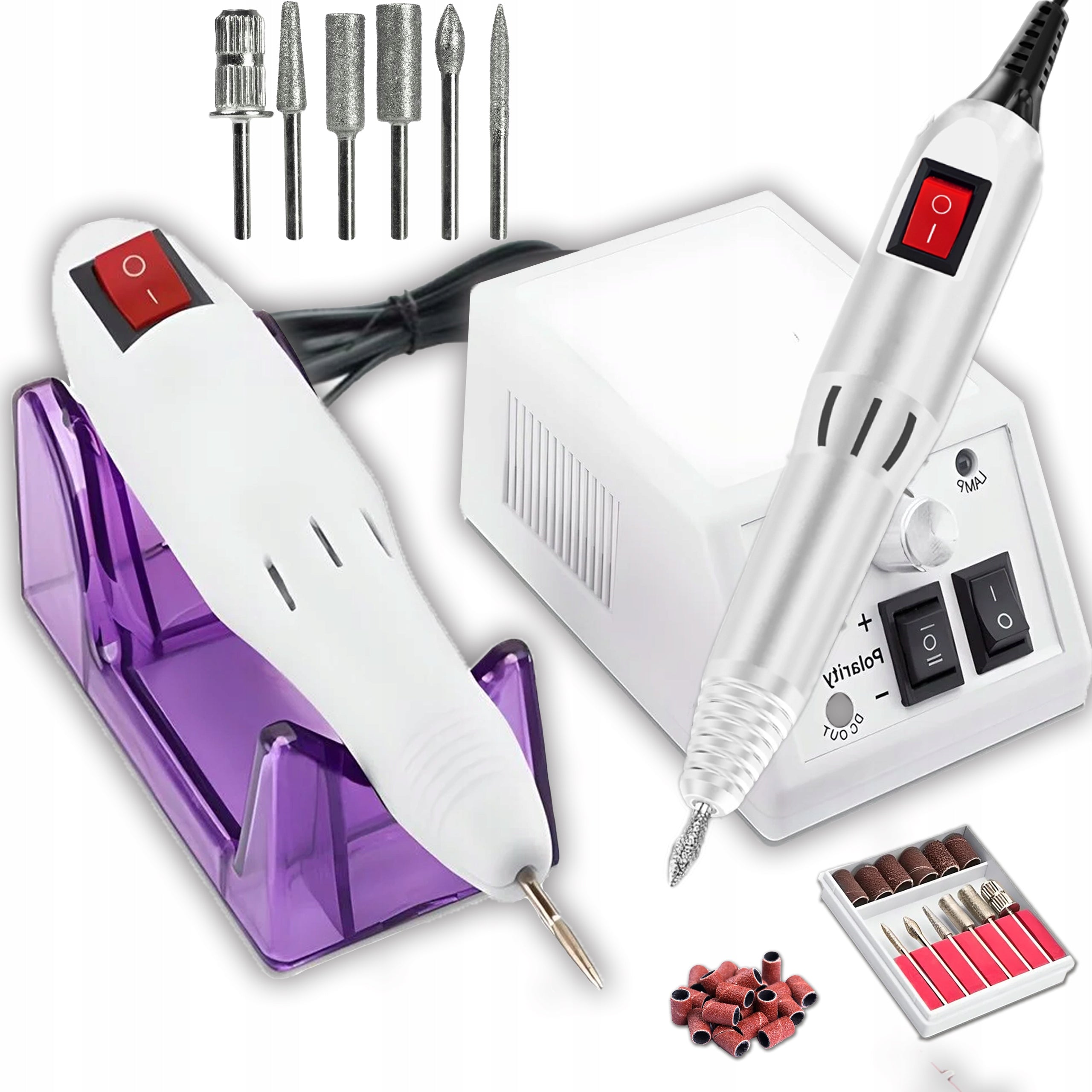 NAIL MILLING MACHINE MANICURE PEDICURE 15W PROFESSIONAL STRONG + SET XXL