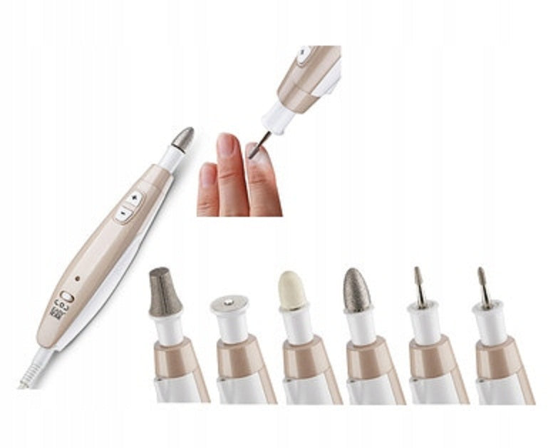 NAIL MILLING MACHINE MANICURE PEDICURE CUTTERS+ETUI