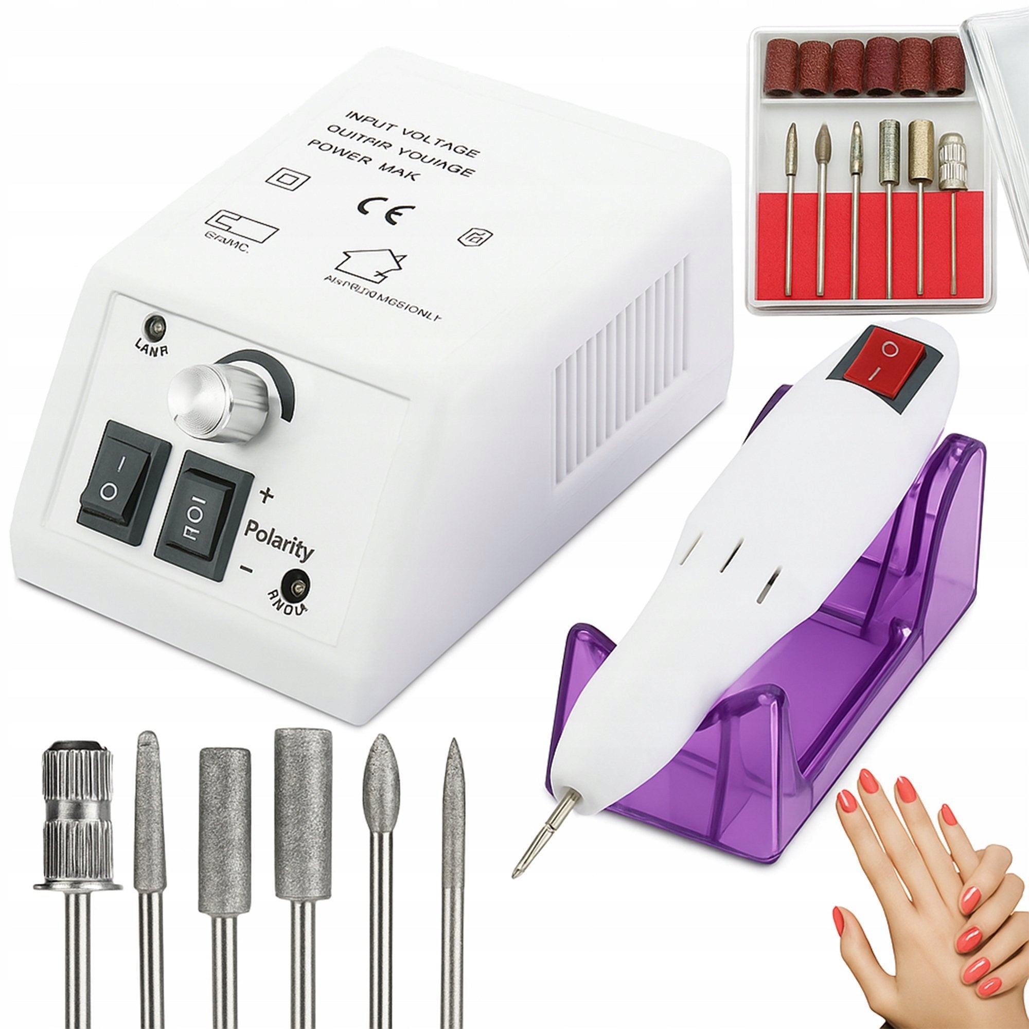 NAIL MILLING MACHINE MANICURE PEDICURE PROFESSIONAL SET OF CUTTERS STRONG