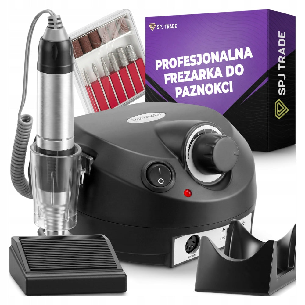 NAIL MILLING MACHINE MANICURE PEDICURE PROFESSIONAL STRONG 65W CUTTERS Black