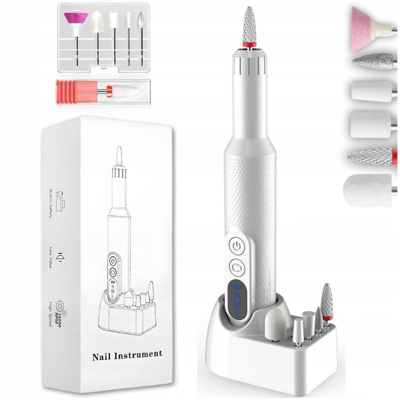 NAIL MILLING MACHINE MANICURE PEDICURE PROFESSIONAL WIRELESS SET 18000RPM
