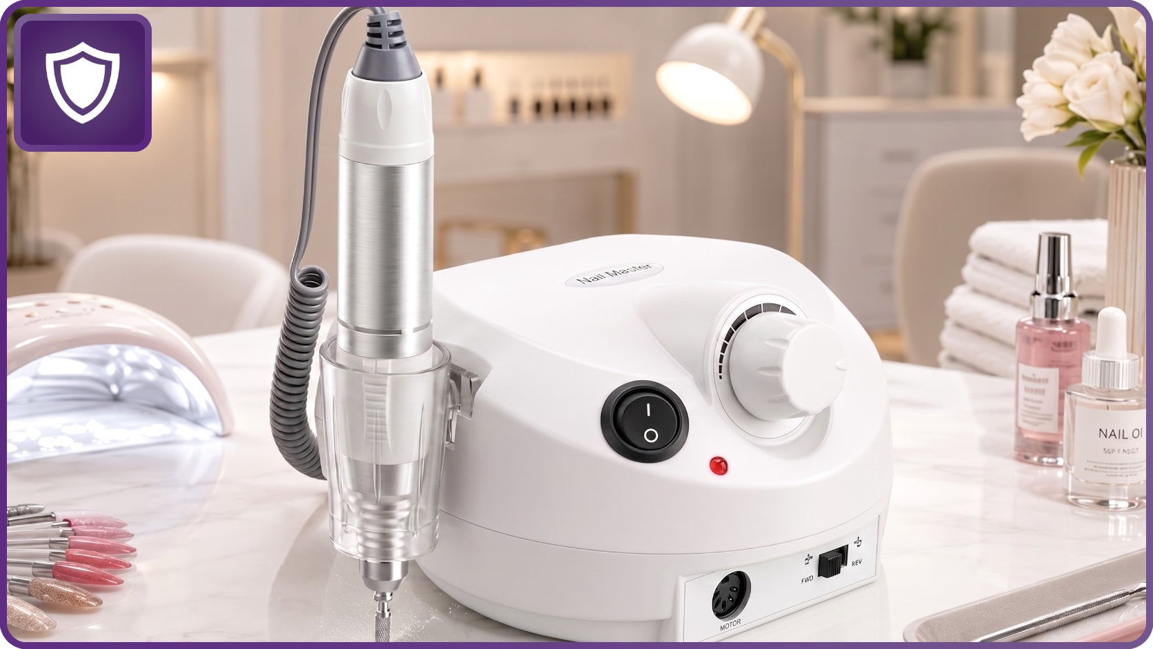 NAIL MILLING MACHINE MANICURE PEDICURE STRONG PROFESSIONAL 65W CUTTERS WHITE Manufacturer code FREZARKA DO PAZNOKCI 65W PRO BIAŁA SPJ TRADE