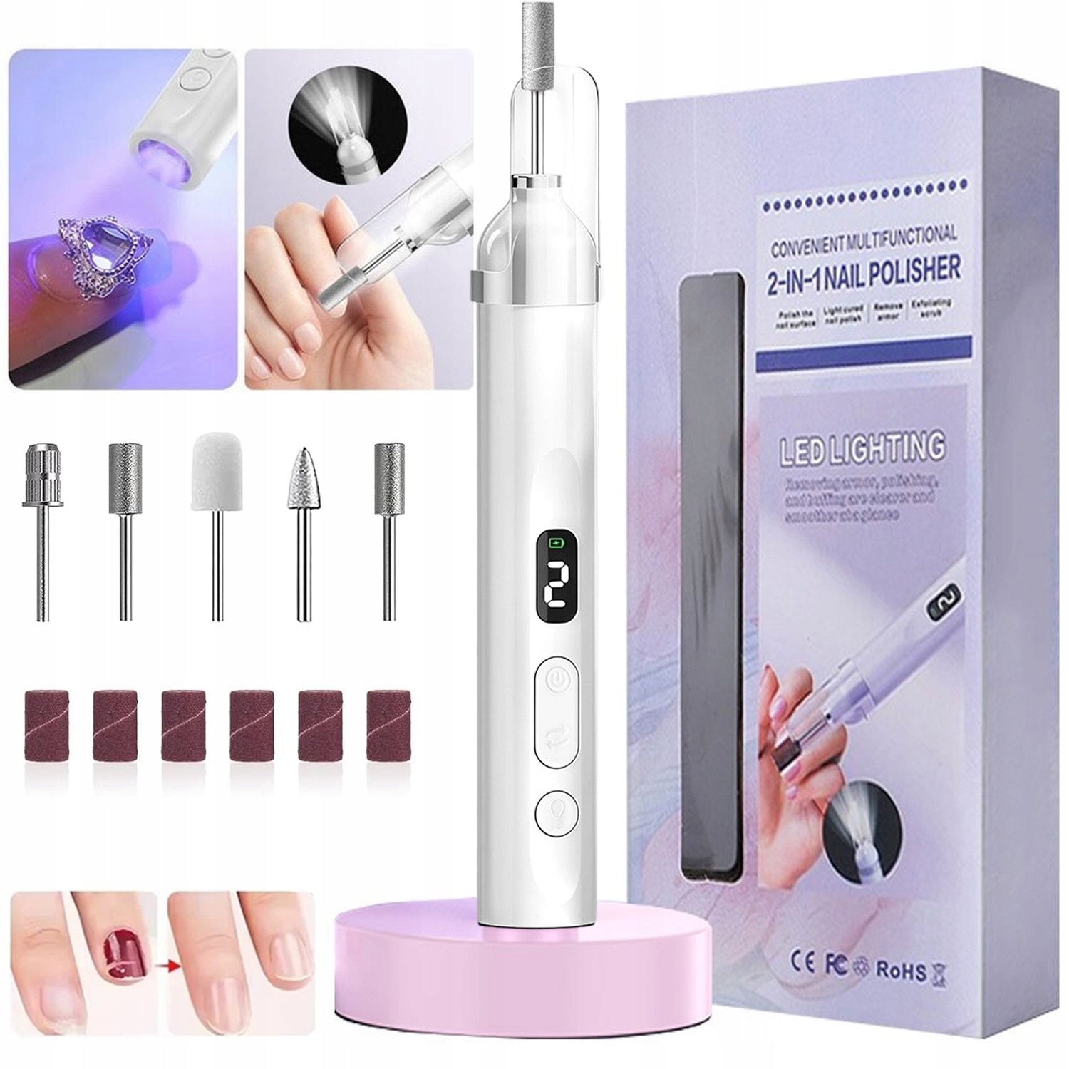 NAIL MILLING MACHINE MANICURE PEDICURE STRONG PROFESSIONAL SET OF CUTTERS