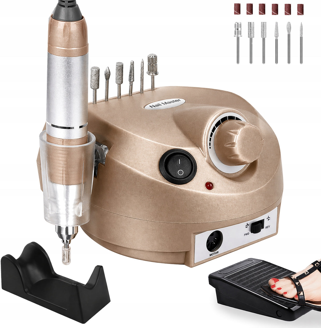 NAIL MILLING MACHINE STRONG PROFESSIONAL MANICURE PEDICURE 65W CUTTERS SET Manufacturer code 5907465659376