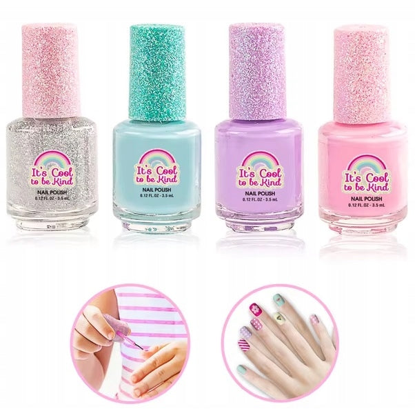 NAIL POLISHES GLITTER COLORS MANICURE PEEL OFF SET Packaging status original