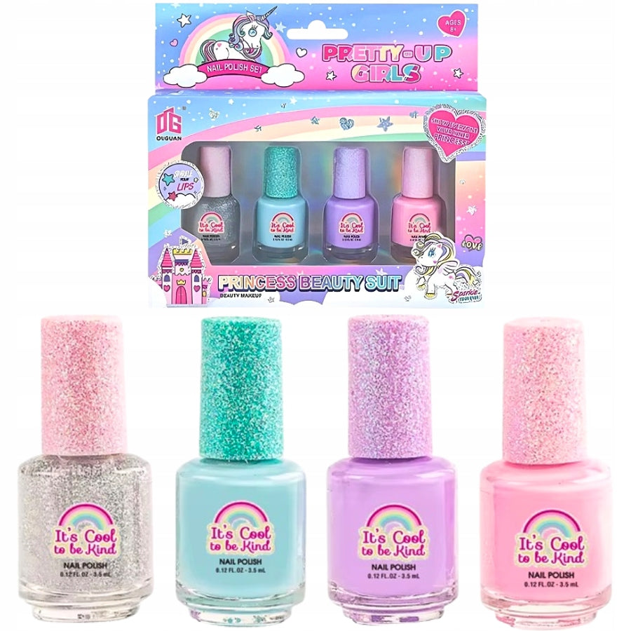 NAIL POLISHES GLITTER COLORS MANICURE PEEL OFF SET