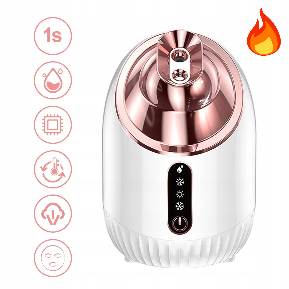 NANO SPRAY FACE HUMIDIFIER 3IN1 WATER MIST STEAM SAUNA 240ML WHITE