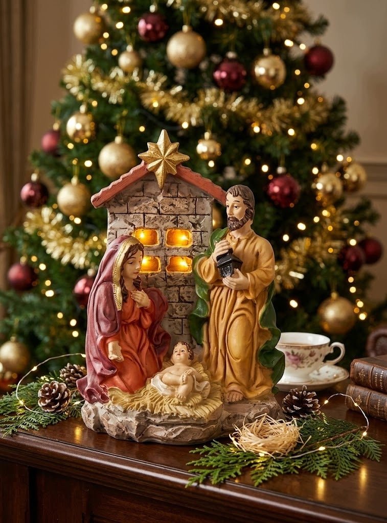 NATIVITY SCENE HOLY FAMILY JESUS MARY JOSEPH FIGURINE 11,2 CM Packaging status original