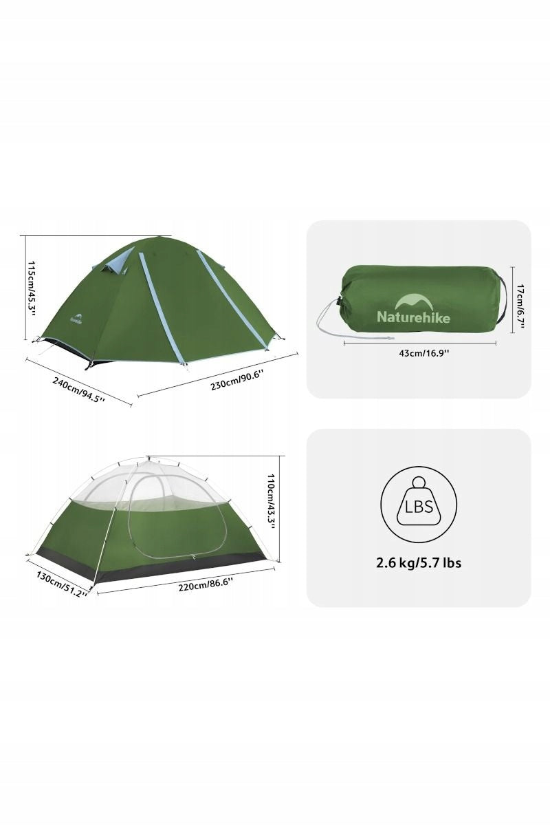 NATUREHIKE Hiking tent Bleik Type B CNK2550WS038 3os. green Manufacturer code 6977465863492