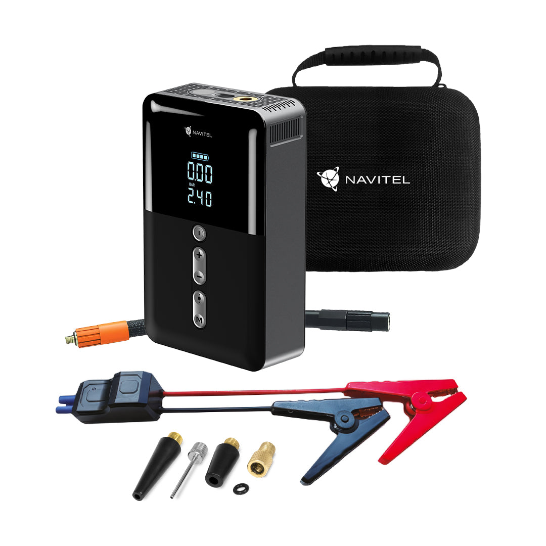 NAVITEL 4in1 POWERBANK JUMP STARTER START FLASHLIGHT + AIR30 Multi cables