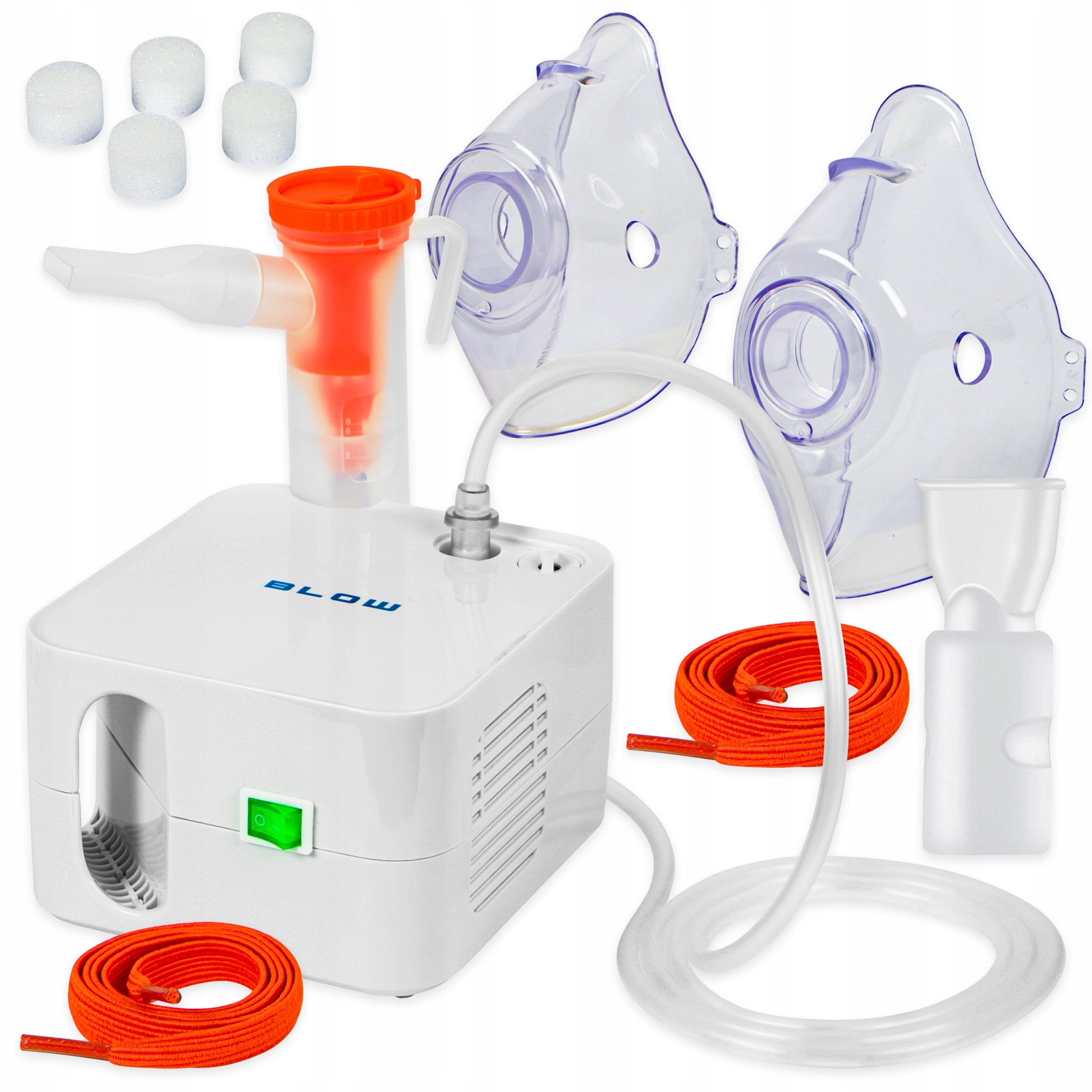 NEBULISER INHALER FOR CHILDREN AND ADULTS PISTON PNEUMATIC 2 MASKS