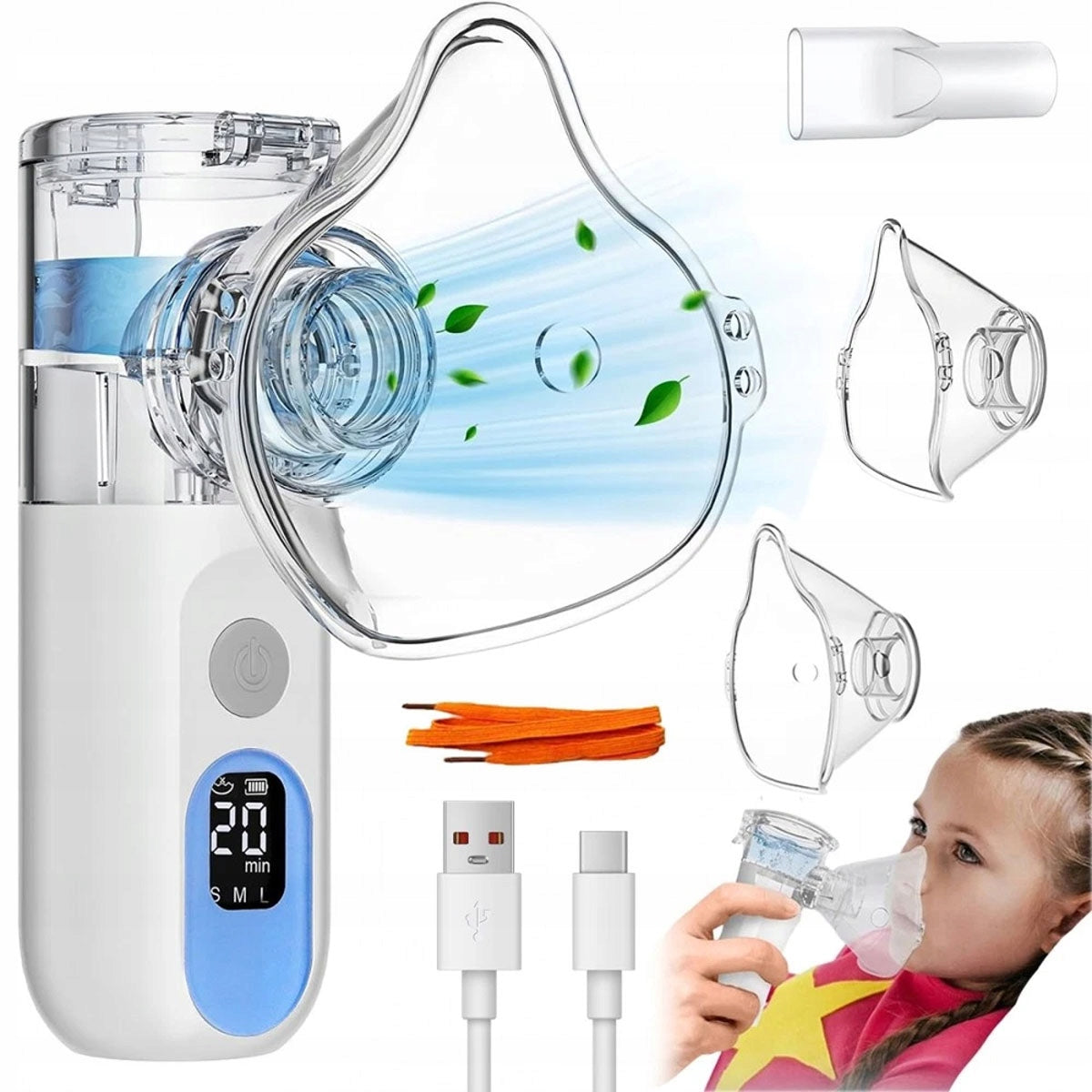 NEBULISER INHALER FOR CHILDREN AND ADULTS PORTABLE MESH SILENT