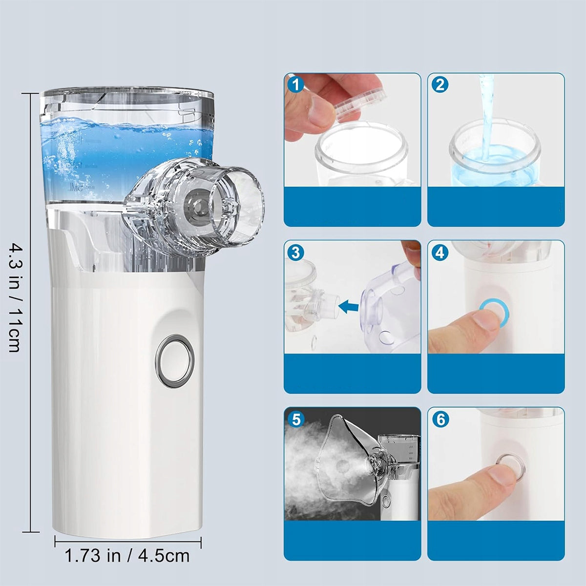 NEBULISER INHALER WITH MASK FOR ADULTS AND CHILDREN NEBULISER INHALER Packaging status original