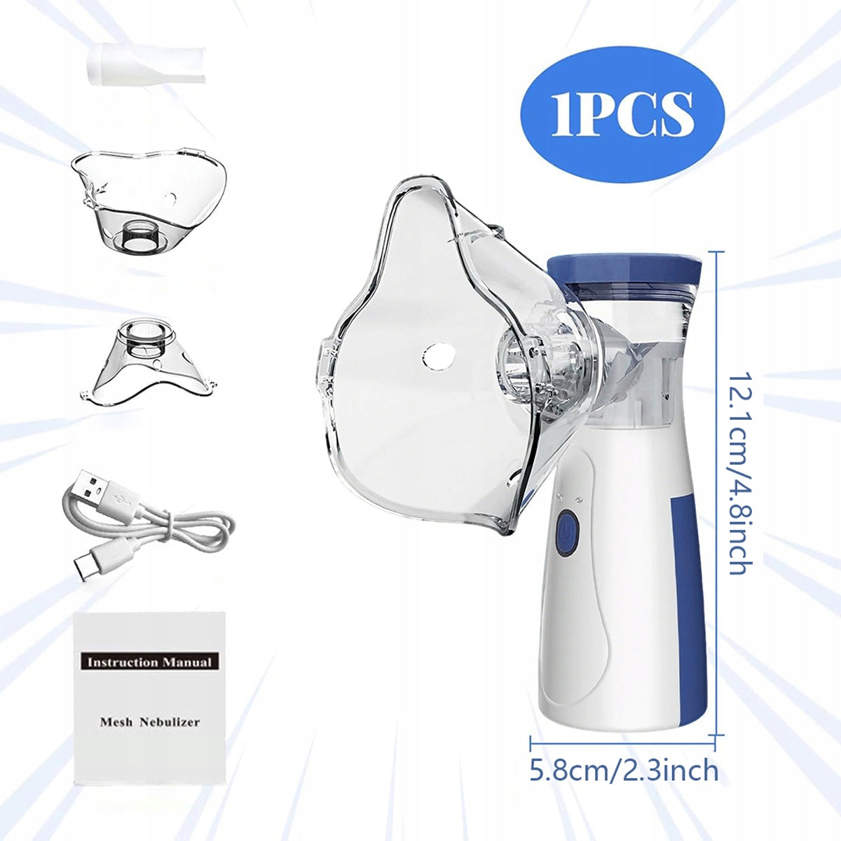 NEBULIZER INHALER For Children and ADULTS -PORTABLE for Rechargeable Quiet Medical device no