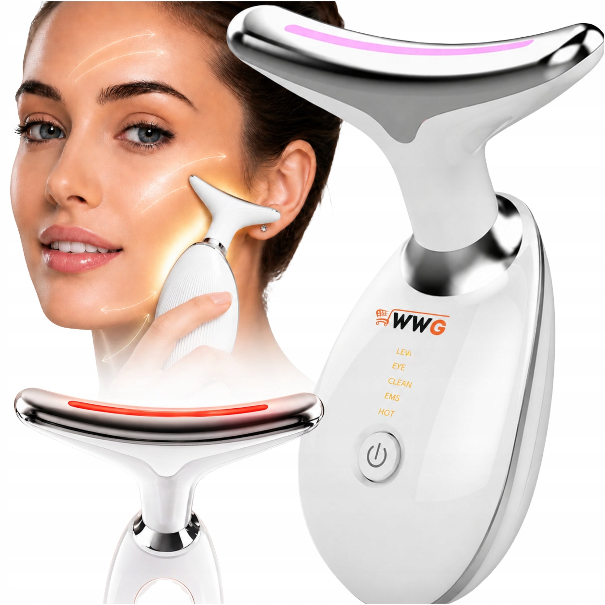 NECK FACE MASSAGER NEEDLELESS MESOTHERAPY LED USB MASSAGE LIFTING GIFT