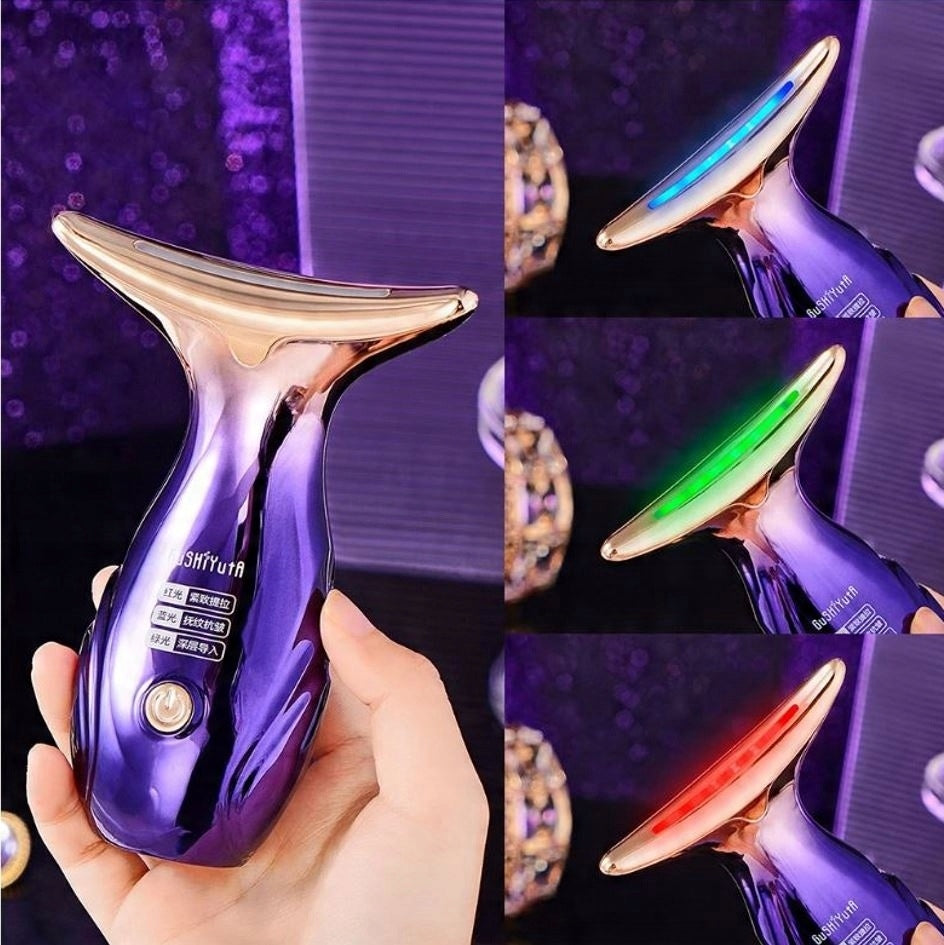 NECK FACE MASSAGER VIBRATION LIFTING FOR WRINKLES EMS LED Manufacturer code Masażer liftingujący pro
