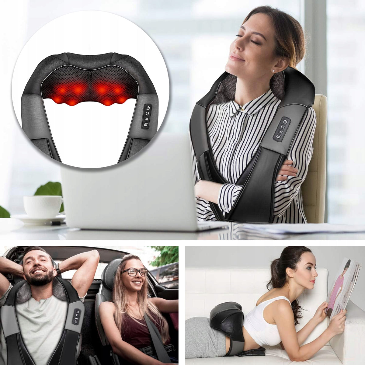 NECK MASSAGER FOR NECK OF BACK FEET SHIATSU MASSAGE BELT HEATING Medical device no