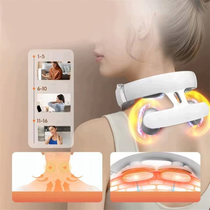 NECK MASSAGER NECK STIFFNESS PAIN CURRENTS EMS 9 HEADS HEATING 4 PROGRAMS Manufacturer code Masażer