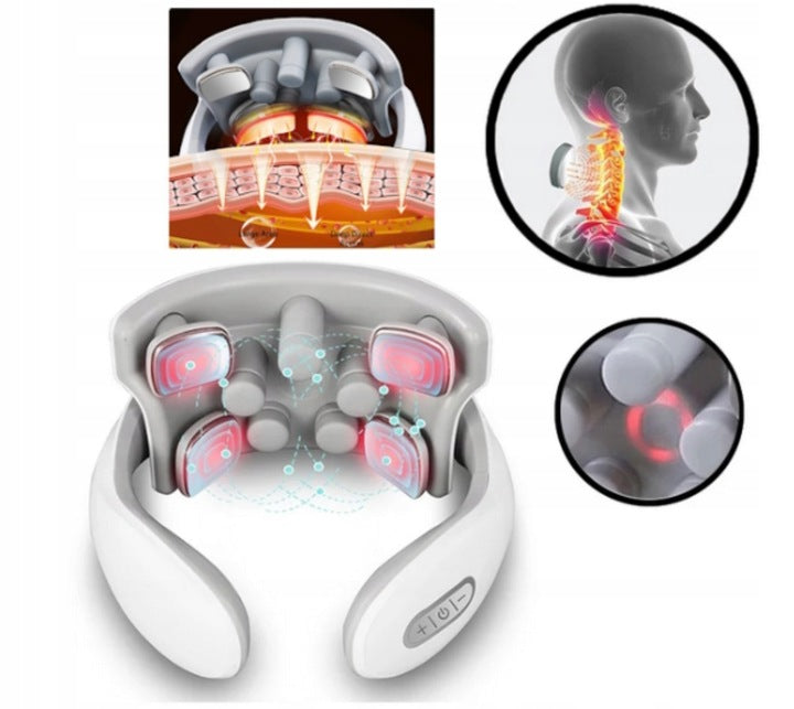 NECK MASSAGER NECK STIFFNESS PAIN CURRENTS EMS 9 HEADS HEATING 4 PROGRAMS Packaging status original