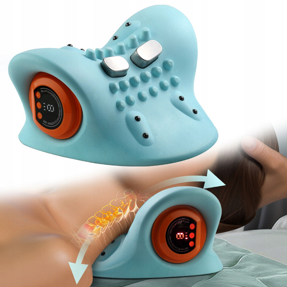 NECK MASSAGER WITH PILLOW EMS GIFT FOR DAD MOM GRANDPA 1500MAH Packaging status original