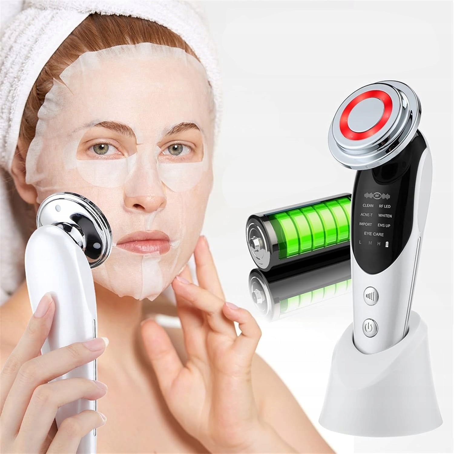 NEEDLELESS MESOTHERAPY 7in1 FACE MASSAGER ELECTRIC EMS LIFTING LED Medical device no