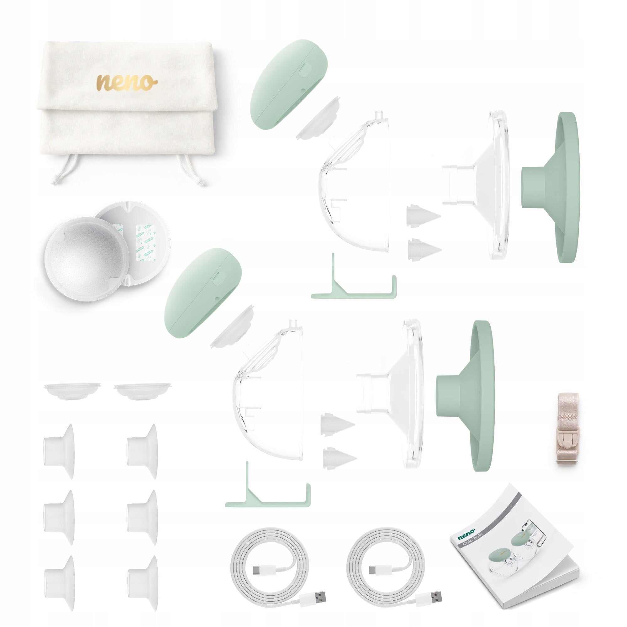 NENO OVIO TWIN DOUBLE THREE-PHASE SHELL BREAST PUMP WITH APPLICATION Manufacturer code NEN-MAM-LK025