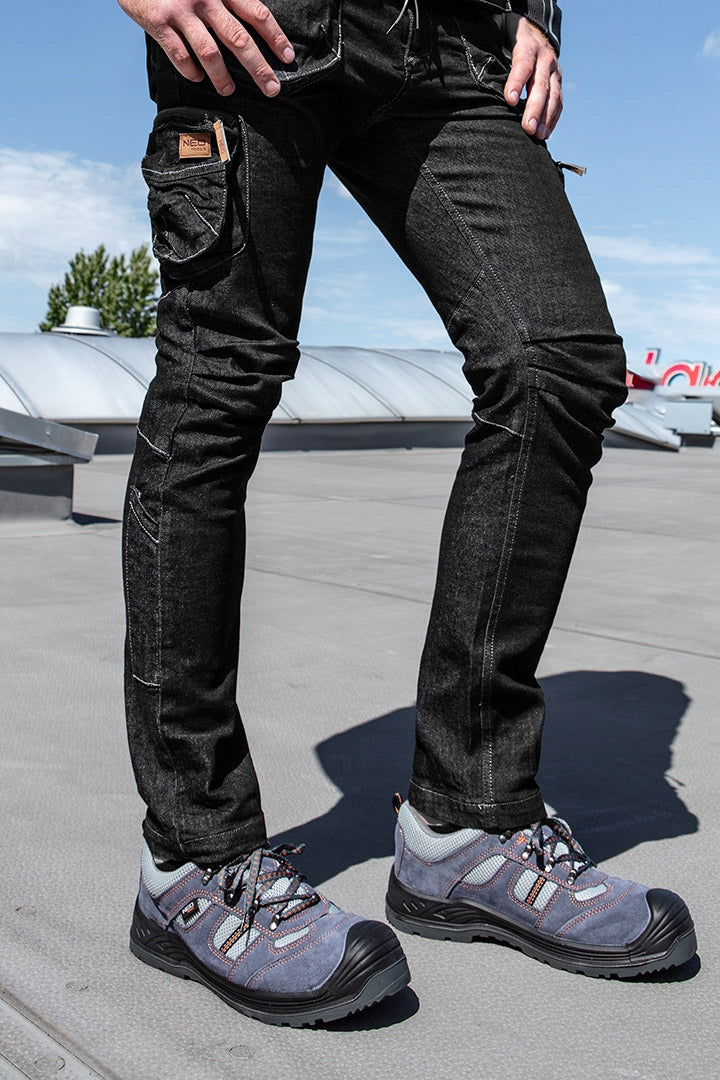 NEO Men's Work Pants Jeans with Belt - DENIM Stretch STRONG Series Season spring/fall
