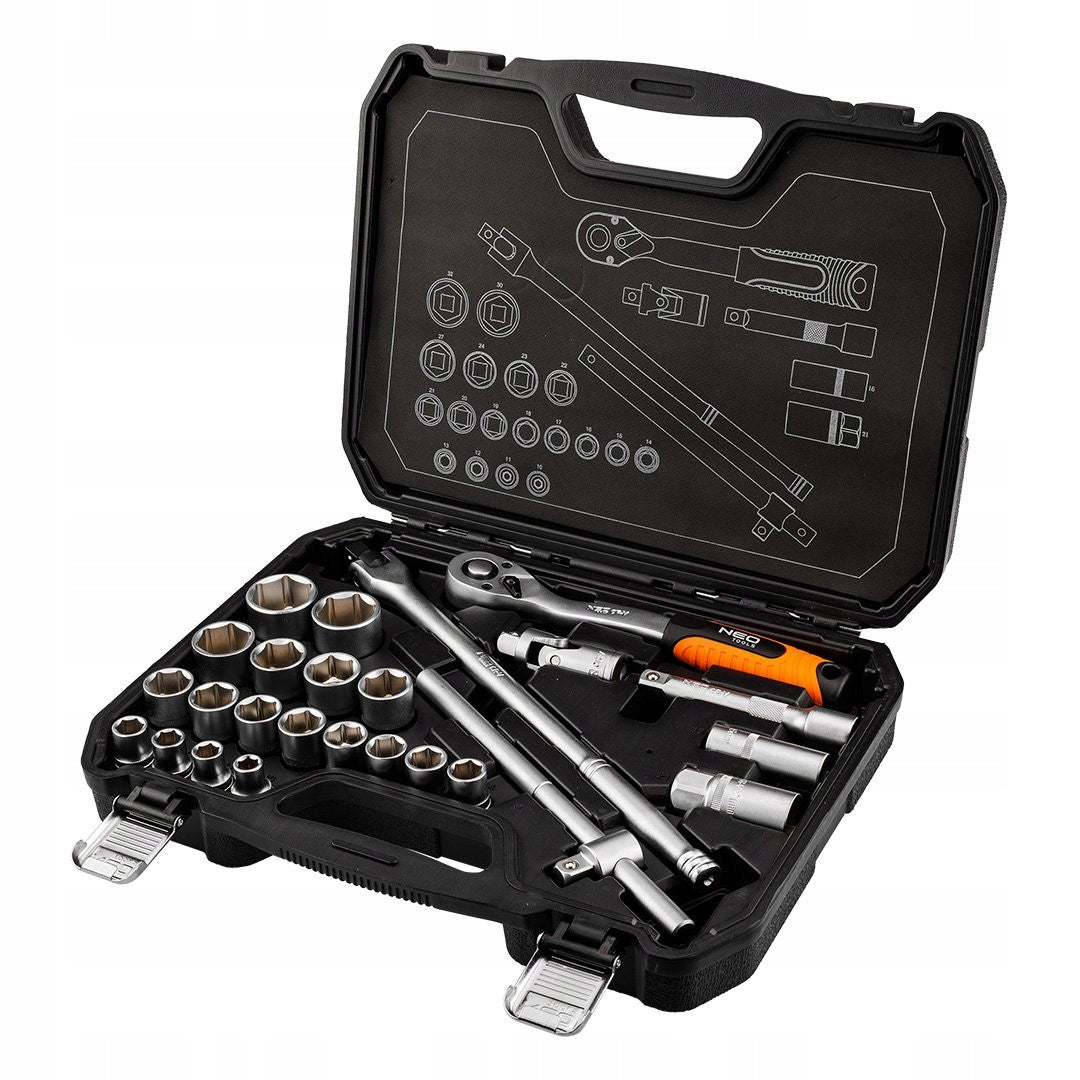 NEO TOOLS Socket Wrench Set 25 el. 1/2' CAP Knob 10-205 KPL Brand NEO TOOLS