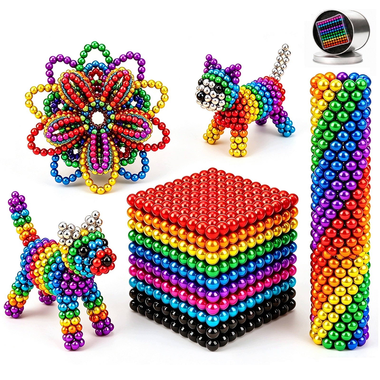 NEOCUBE MAGNETIC BALLS 1000x 3MM RAINBOW KIDS BLOCKS COLORFUL GIFT