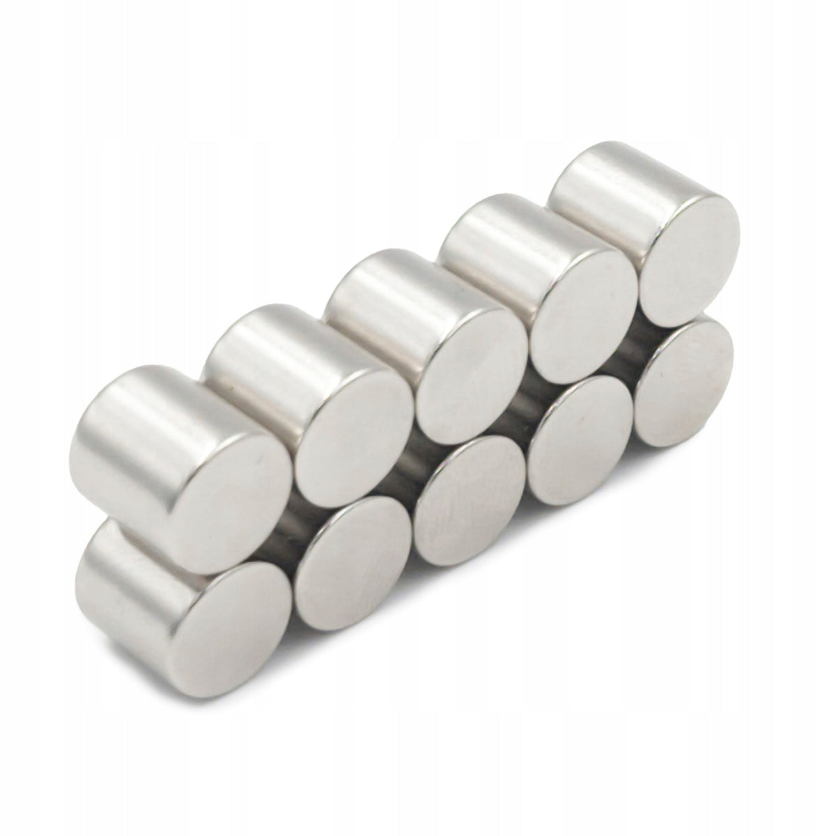 NEODYMIUM CYLINDRICAL MAGNET 10x10 mm STRONG, round, disc, HUNTER - 10 PCS