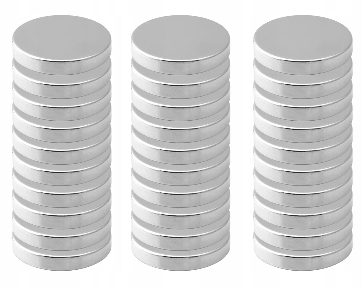NEODYMIUM CYLINDRICAL MAGNET 15x3 SET 30 pcs. STRONG
