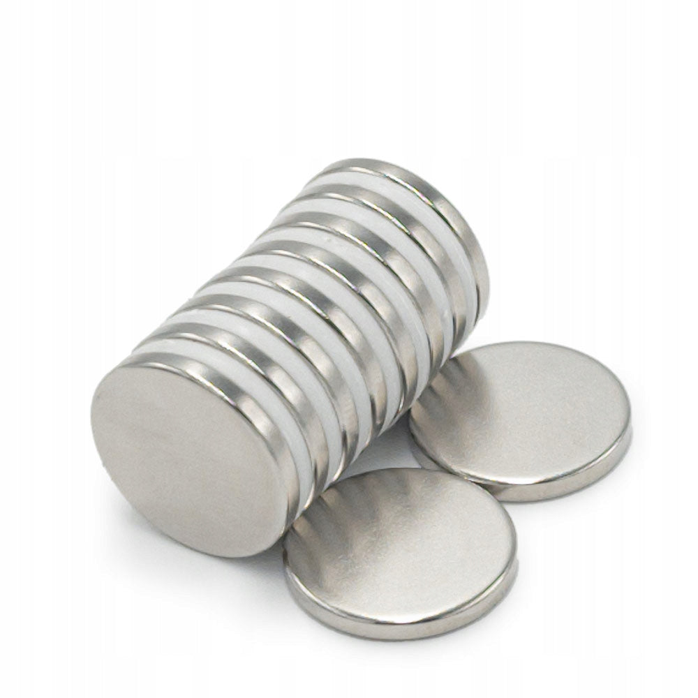 NEODYMIUM CYLINDRICAL MAGNET 20x2.5mm STRONG, round, puck, HUNTER - 10 PCS